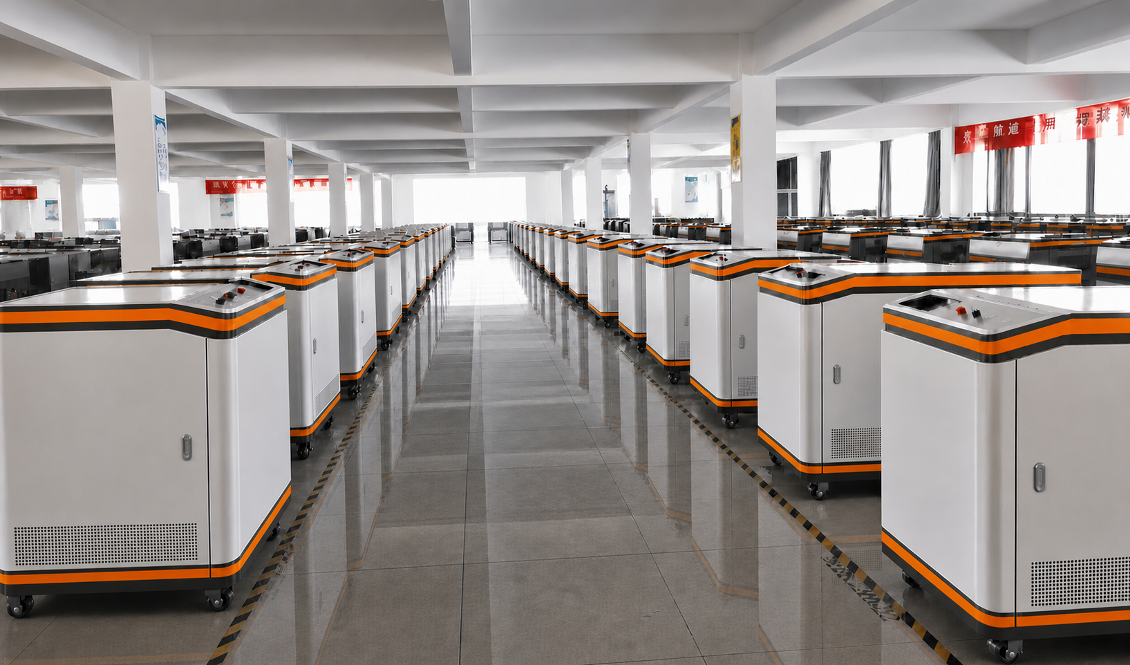 Laser welding machine production floor