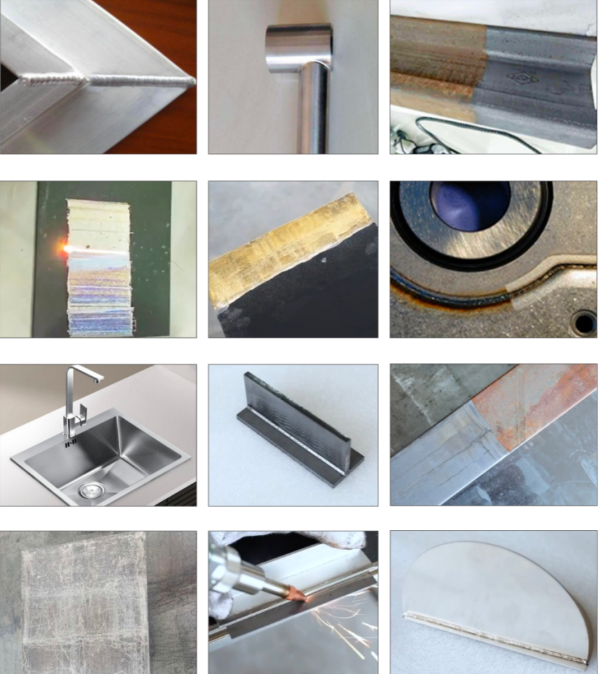 Handheld laser welding, cleaning, and cutting application samples